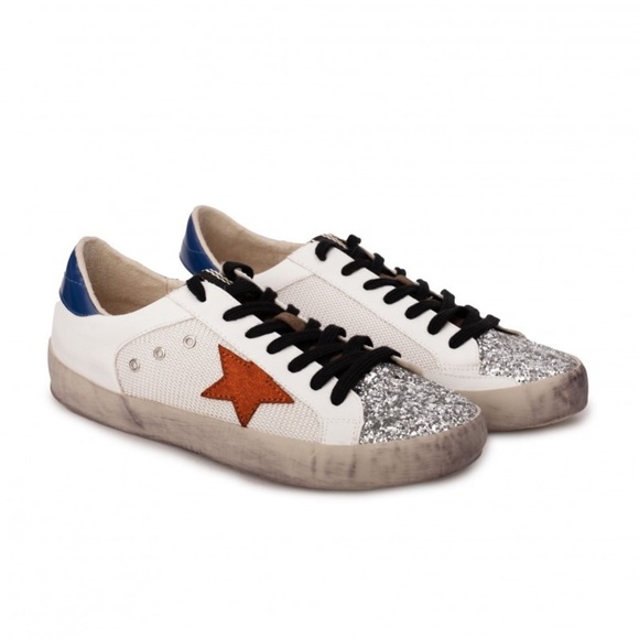 ShuShop Shoes - SHUSHOP Shoes Womens 10 Sneakers Star Glitter Distressed Skater Bold